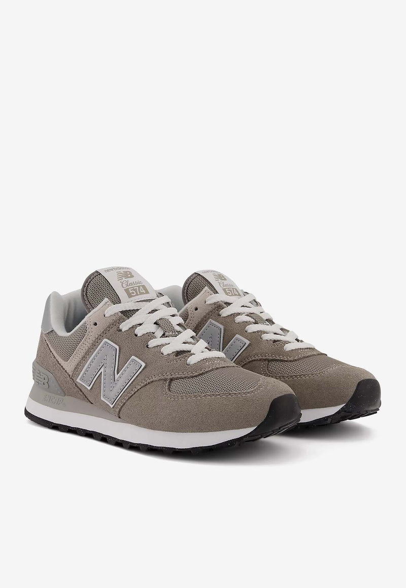 New Balance 574 Low-Top Sneakers in Gray with White WL574EVG