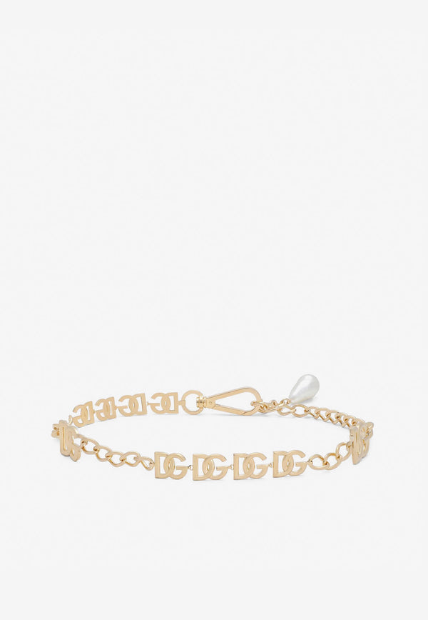 Dolce 
Gabbana DG Logo Chain-Link Belt Gold WLN6P3 W1111 ZOO00