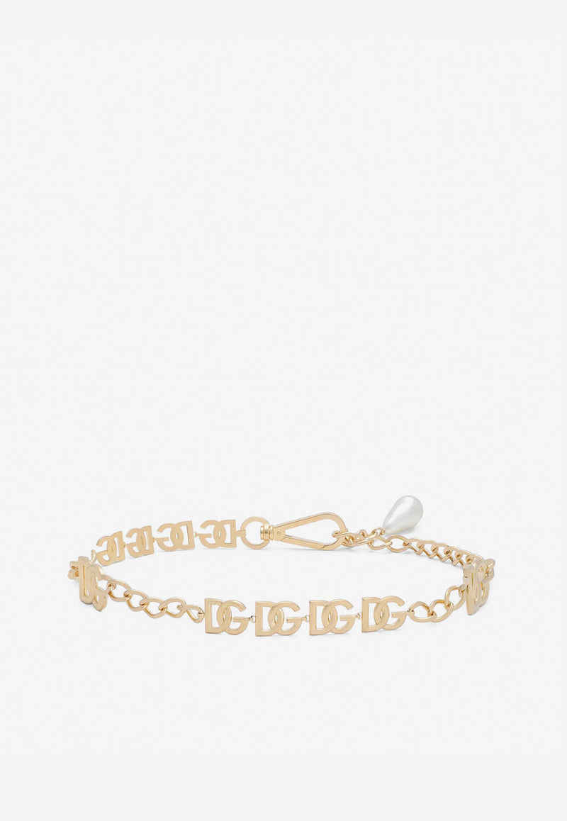 Dolce 
Gabbana DG Logo Chain-Link Belt Gold WLN6P3 W1111 ZOO00