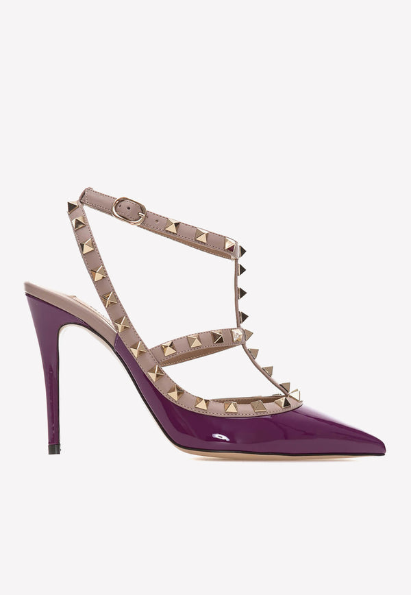 Valentino Rockstud 90 Pumps in Patent Leather Purple XW0S0393VNW PZX