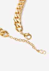 Valentino VLogo Metal Chain Necklace with Swarovski Crystals Gold XW2J0Q10KUA MH5