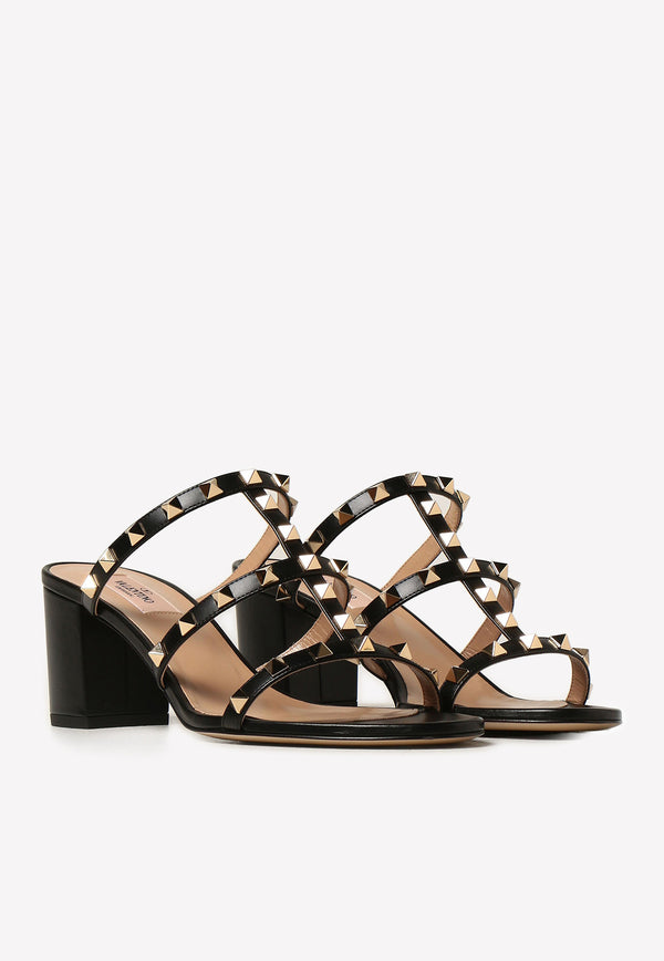 Valentino Rockstud 60 Calf Leather Sandals Black 1W2S0C47VOD 0NO