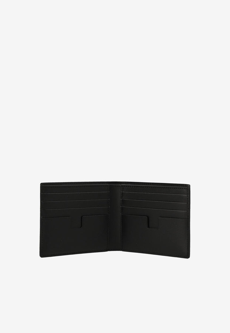 Tom Ford Logo Print Cardholder in Croc-Embossed Leather Black Y0228-LCL239G 1N001