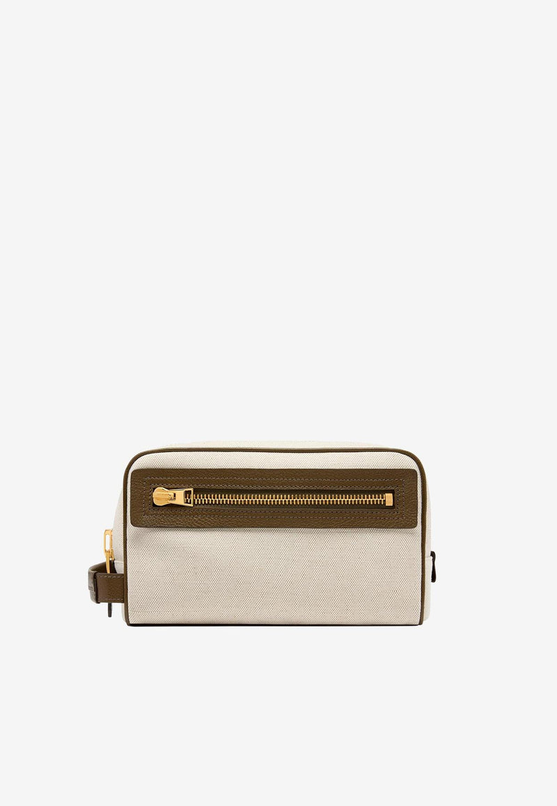 Tom Ford Zipped Toiletry Case Y0301-TCN034G 3JE01 Beige