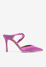 Malone Souliers Yoana 90 Pointed Satin Mules  Violet YOANA 90-1 VIOLET