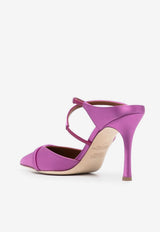 Malone Souliers Yoana 90 Pointed Satin Mules  Violet YOANA 90-1 VIOLET