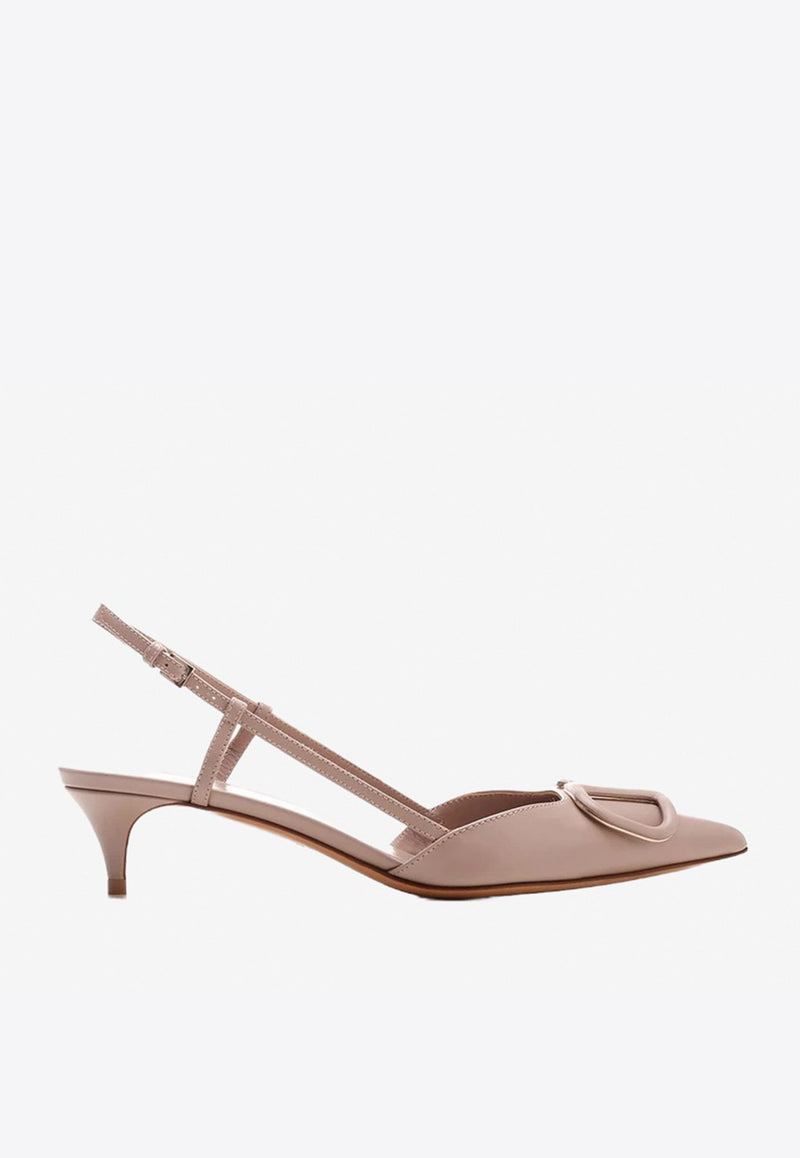 Valentino Beige Vlogo Slingback Sandals in Calfskin WW2S0Q70MZFP45