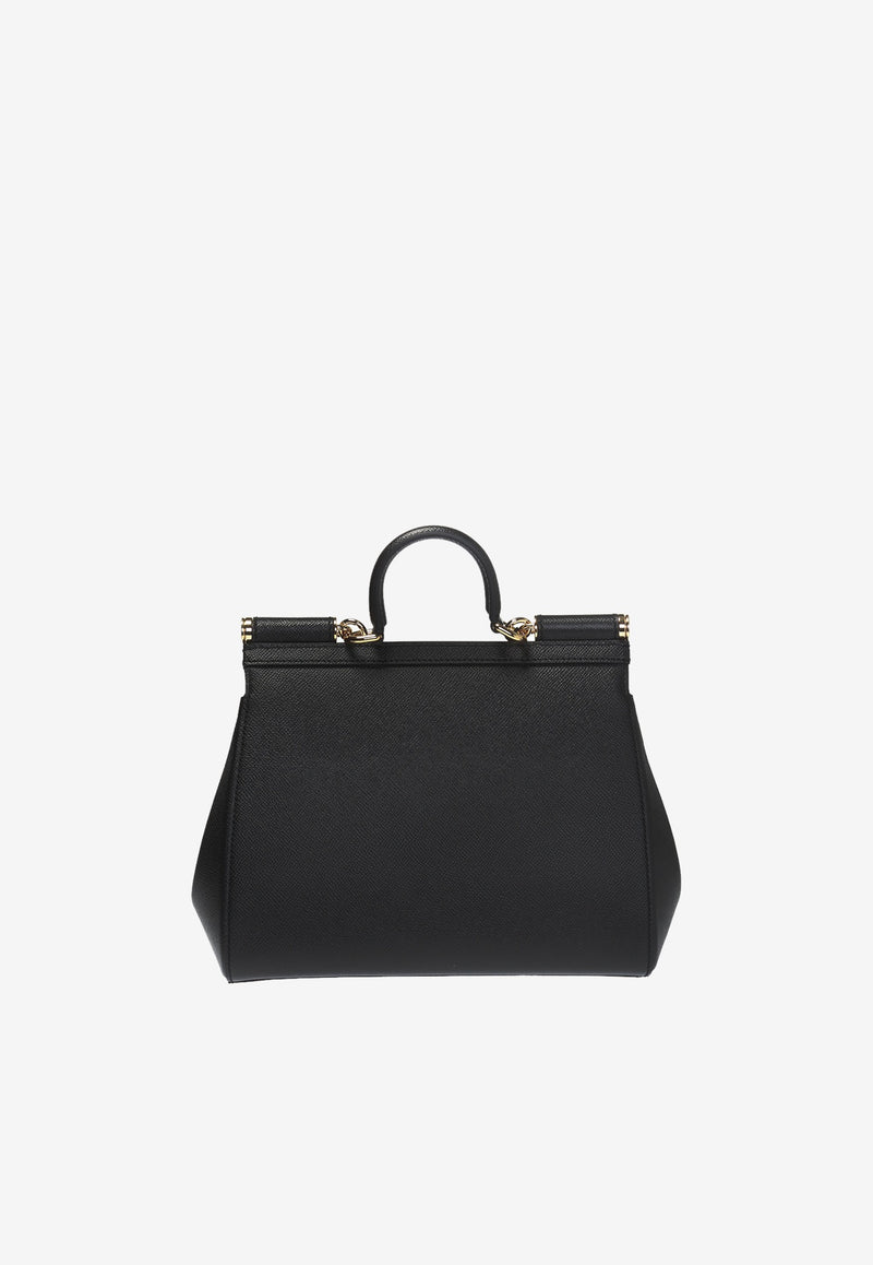 Large Sicily Top Handle Bag in Dauphine Leather