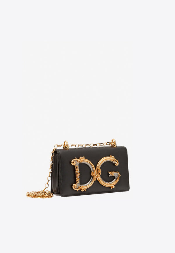 Dolce 
Gabbana DG Girls Calfskin Chain Phone Bag BI1416 AW070 80999