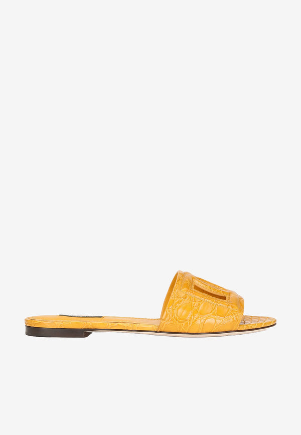 DG Millenials Fianchi Coco Crocodile Leather Slides