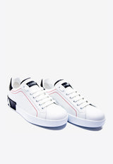 Dolce 
Gabbana White Portofino Low-Top Leather Sneakers CS1760 AH526 89697