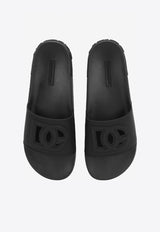 Dolce 
Gabbana Black DG Millennials Beachwear Sliders CS1886 AO666 8B956