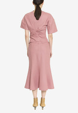 Dawei Flared Midi Skirt Pink DPMFW210000006608