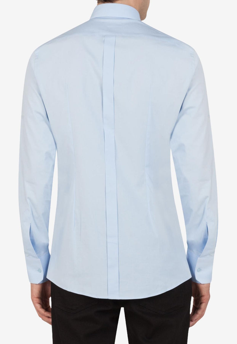 Dolce 
Gabbana Blue Slim Fit Long-Sleeved Shirt in Cotton G5EJ0T FUEEE B1581