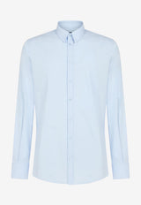 Dolce 
Gabbana Blue Slim Fit Long-Sleeved Shirt in Cotton G5EJ0T FUEEE B1581