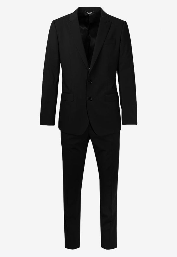 Dolce 
Gabbana Single-Breasted Fleece Wool Suit Set Black GK0RMT FUBEC N0000