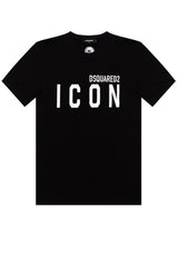 T-Shirt With Logo-أسود