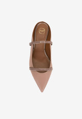 Malone Souliers Pink Maureen Flat Mules in Nappa Leather MAUREEN FLAT 3 DOVE