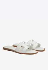 Hermès Oran H Cut-Out Sandals in Calf Leather White H021056Zv02355