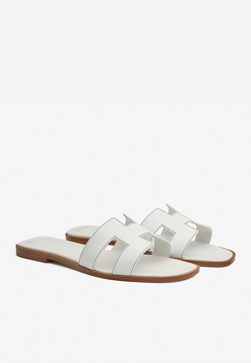 Hermès Oran H Cut-Out Sandals in Calf Leather White H021056Zv02355