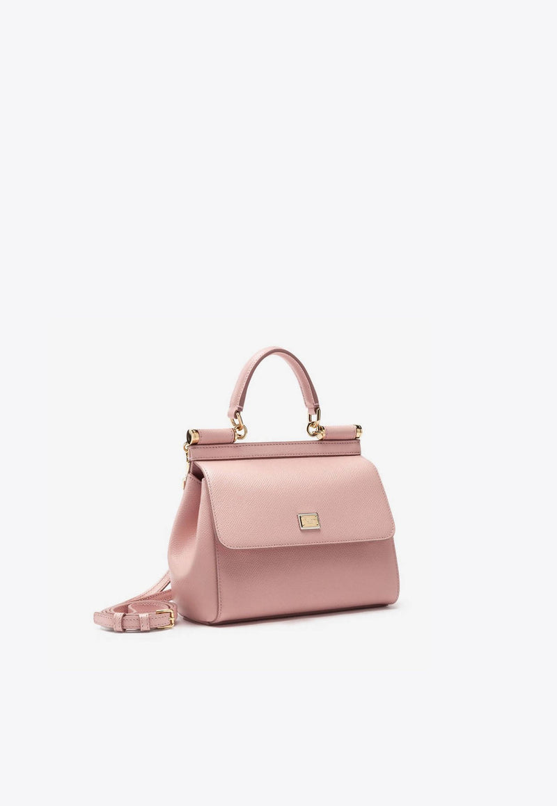 Medium Sicily Top Handle Bag in Dauphine Leather