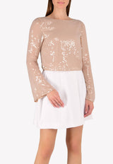 Bell Sleeved Sequined Top