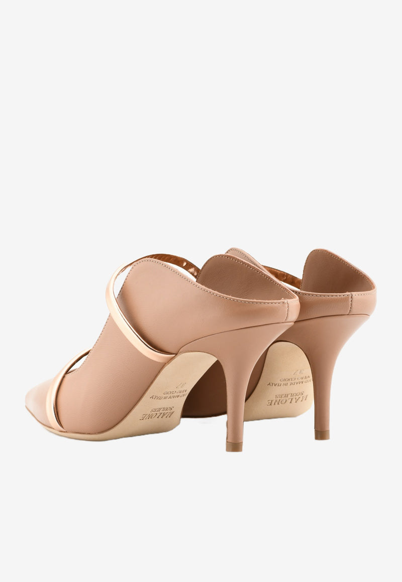 Malone Souliers Maureen 70 Nappa Leather Mules Nude MAUREEN70-69NUDE