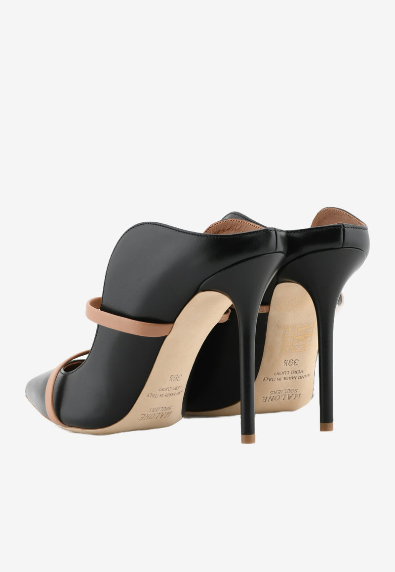 Malone Souliers Maureen 100 Mules in Nappa Leather Black MAUREEN100-50BLACK MULTI