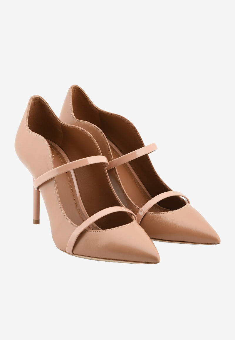 Malone Souliers Maureen 85 Nappa Leather Mules-Nude-MaureenPump 85-2NUDE