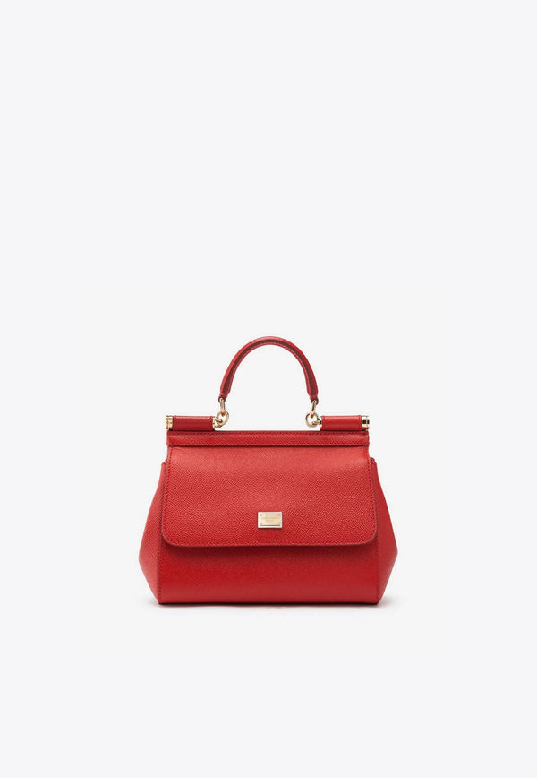 Medium Sicily Top Handle Bag in Dauphine Leather