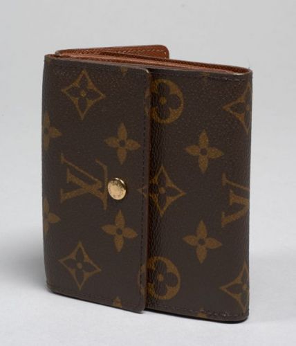 Louis VUITTON, Elise Portefeuille en toile Monogram, un côté porte-cartes et portefeuille, l'autre côté porte-monnaie. 10 x 11 cm. Excellent état.