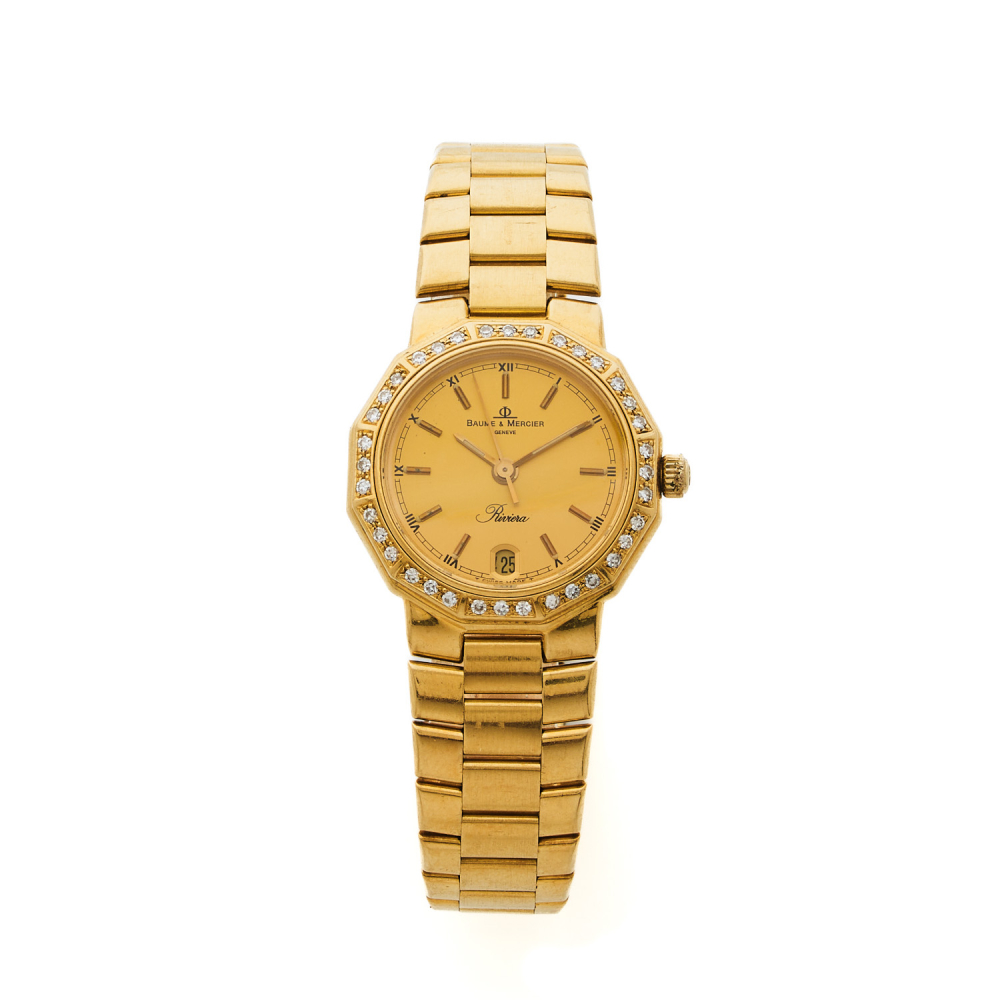 BAUME & MERCIER
     BAUME & MERCIER Riviera, ref. 83212950, n° 1665731 Vers 1980  Montre bracelet de dame en...