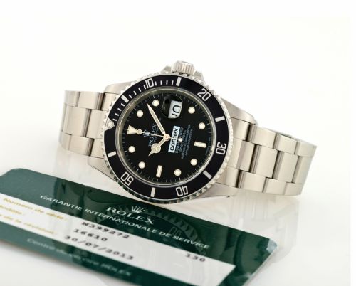 ROLEX REF 16610 COMEX.Rolex, Oyster Perpetual Date, Comex, Submariner, 1000ft= 300m.Superlative Chronometer,Officially Certified, case No. N399272, Ref. 16610, COMEX 6393. Made in 1992..Very fine and very rare, center seconds, self-winding, waterresistant