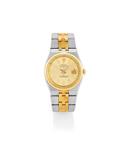 ROLEX, REF. 1630, DATEJUST, STEEL & GOLD.Rolex, Oyster Perpetual, Datejust, Superlative Chronometer Officially Certified, case No. 5530882, Ref. 1630. Made circa.1978. Fine, tonneau-shaped, center seconds, self-winding.water-resistant, stainless steel and