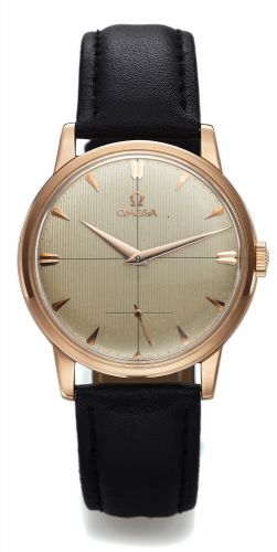 OMEGA REF. 2894 PINK GOLD.Omega, movement No. 15858684, case No. 331654.Ref. 2894. Made in the 1960s..Fine and rare, pink gold wristwatch.