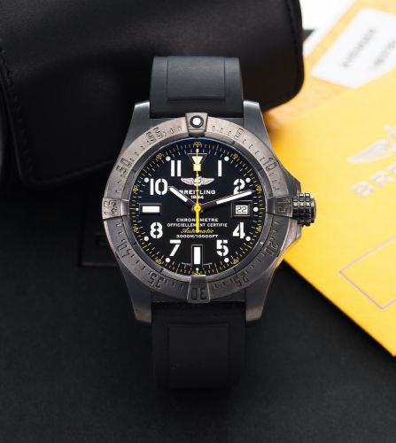 BREITLING REF. M17330B2 AVENGER SEAWOLF LIMITED.EDITION BLACK STEEL.Breitling, Avenger Seawolf, Automatic, Certifie Chronometer.3000m/10000ft, Ref. M17330B2, case No. 1483782, limited No..0084/1000. Made in a limited edition of 1000 in 2013..Fine and rare