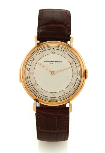 VACHERON & CONSTANTIN, REF. 4261.MINUTE REPEATER - PINK GOLD & TWO-TONE DIAL.Vacheron & Constantin, Genève, movement No. 446002, case No. 276214.Ref. 4261. Completed in 1945..Extremely fine and important, minute-repeating, 18K pink gold wristwatch with tw
