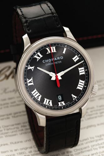 CHOPARD L.U.C. 1937 CHRONOMETER LIMITED EDITION.Chopard, Chronometer L.U.C. 1937, Mo. 0024/1937, case No..1548968, Ref. 8527. Made in a limited edition of 1937 examples.sold on November 11, 2010..Very fine, large, stainless steel, water-resistant, self-wi