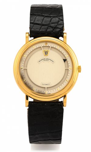 VACHERON CONSTANTIN CHRONOSCOPE YELLOW GOLD.Vacheron & Constantin, Genève, movement No. 798053, case No..653330, Ref. 43040. Made in the 1990s..Very fine and unusual, jumping hour, self-winding, 18K yellow gold.wristwatch with an 18K yellow gold Vacheron 