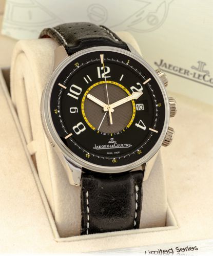 JAEGER-LECOULTRE PLATINUM AMVOX 1.FOR ASTON MARTIN LIMITED EDITION.Jaeger-LeCoultre, Amvox 1 - R-Alarm Aston Martin, 1000 hours.control, No. 107/150, Ref. 191.6.97. Made in a limited edition of 150.pieces, sold on 3 April, 2012..Fine and rare, large, cent