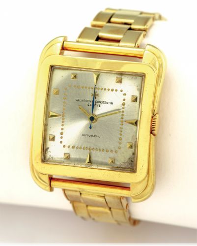 VACHERON & CONSTANTIN REF. 4737 CIOCCOLATONE.AUTOMATIC ORIGINAL CERTIFICATE OF ORIGIN YELLOW GOLD.Vacheron & Constantin, Genève, Automatic, movement No. 506117, case No. 343308, Ref. 4737. Made circa 1955..Very fine and very rare, large, square, center se