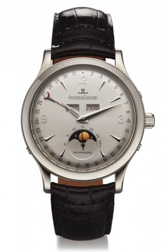 JAEGER-LECOULTRE MASTER MOON.TRIPLE DATE CALENDAR STEEL.Jaeger-LeCoultre, Master Calendar, Automatic,.case No. 5083, Ref. 140.8.98.S. Made circa 2004..Fine, self-winding, water-resistant, stainless steel wristwatch with triple date calendar, moon phases a