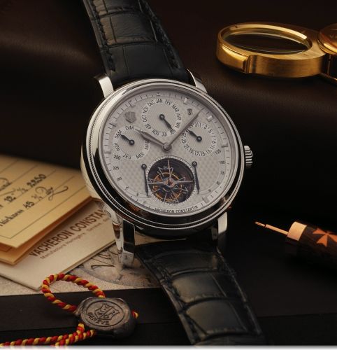 VACHERON CONSTANTIN SAINT-GERVAIS.TOURBILLON & PERPETUAL CALENDAR PLATINUM.Vacheron Constantin, Genève, Saint-Gervais, No. 12, movement No. 973011, case No. 801479, Ref. 80251/00P-9139. Made to mark the occasion of the Quarter Millennium of Vacheron Const