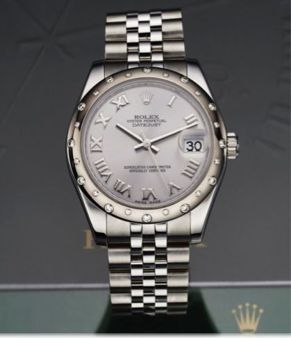 ROLEX REF. 178344 MID-SIZE.DATEJUST STEEL.DIAMONDS.Rolex, Oyster Perpetual, Datejust, Superlative Chronometer.Officially Certified, case No. DR504327, Ref. 178344. Made in 2011..Fine and rare, center seconds, self-winding, water-resistant.stainless steel 