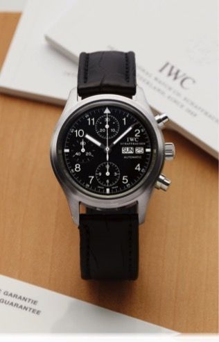 IWC REF. 3706 DER FLIEGERCHRONOGRAPH.CATHAY PACIFIC LIMITED EDITION STEEL.International Watch Co., Schaffhausen, Der Fliegerchronograph.(The Aviator Chronograph), No. 16/100, case No. 3092354.Ref. 3706. Made in a limited edition of 100 pieces in 2006 to.c