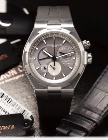 VACHERON CONSTANTIN REF. 47450OVERSEAS DUAL TIME STEEL.Vacheron Constantin, Genève, Overseas Dual Time, Automatic, Antimagnetic, movement No 5189455, case No..1205892, Ref. 47450. Made in the 2000s..Fine, self-winding, water-resistant, antimagnetic, cente