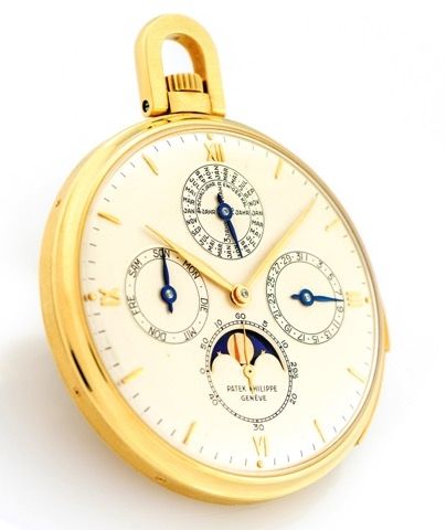 PATEK PHILIPPE REF. 699 MINUTE REPEATER & PERPETUAL CALENDAR.WITH SPECIAL ORDER OUTER PROTECTING CASE.Patek Philippe, Genève, No. 861351, case No. 681109, Ref. 699. Made in 1953, sold on.March 2nd 1955..Extremely fine and very rare, keyless, minute-repeat