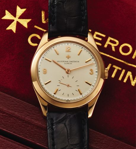 VACHERON & CONSTANTIN REF. 4600 PINK GOLD.Vacheron & Constantin, Genève, No. 514198, case No. 335100.Ref. 4600. Made in the 1950s..Very fine and rare, 18K pink gold wristwatch. Accompanied.by a fitted box.