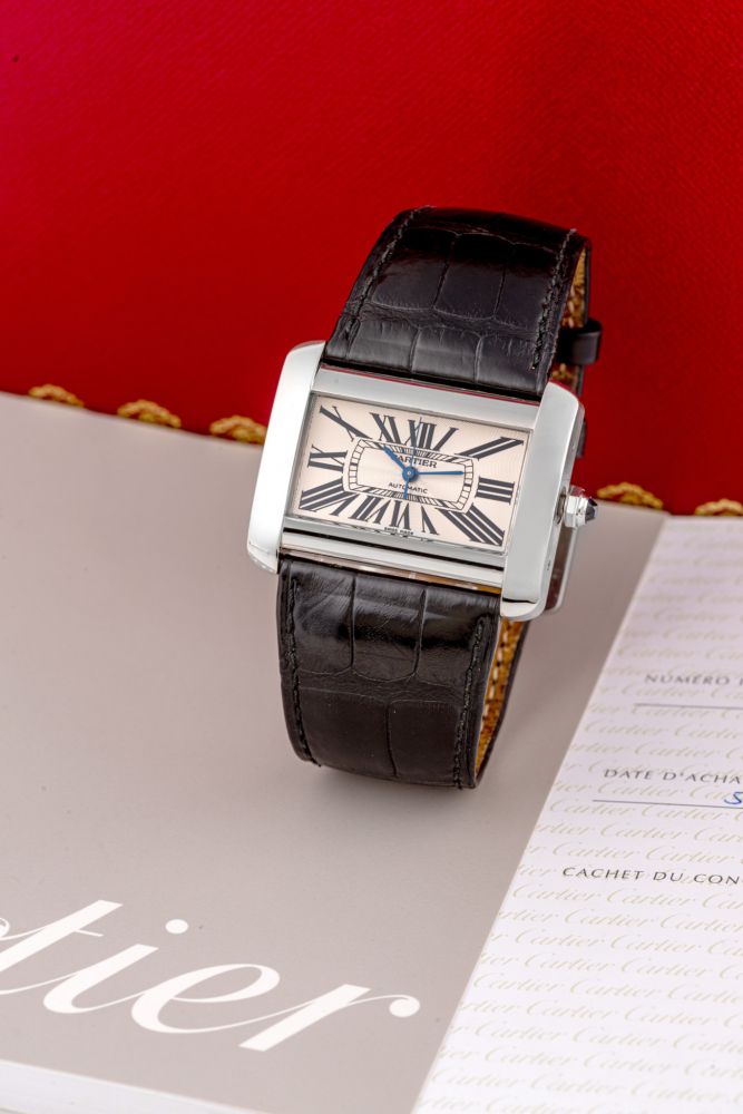 CARTIER, DIVAN, AUTOMATIC, STEEL