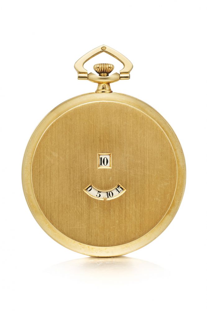 HAAS NEVEUX & CO. FOR BERLIOZ LEROY ART DECO THIN DRESS-WATCH, DIGITAL HOURS AND MINUTES. 18K YELLOW GOLD